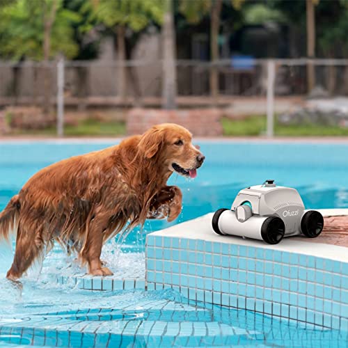 Ofuzzi Cyber Cordless Robotic Pool Cleaner, Max.120 Mins Runtime, Self-Parking, Automatic Pool Vacuum for All Above/In Ground Pools Up to 1076ft² of Flat Bottom (Grey)