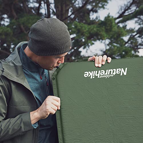 Naturehike Self Inflating Sleeping Pad - 5cm Thick Durable Camping Mattress Connectable with Multiple Lightweight Sleeping Mats for Backpacking, Tent, Hammock, Hiking, Couple, and Family Camping