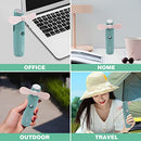 Staiko Handheld Mini Fan, 2 IN 1 Hand Fan,Portable USB Rechargeable Small Pocket Fan,Spray Water Mist Fan for Women,Travel,Outdoor-Green