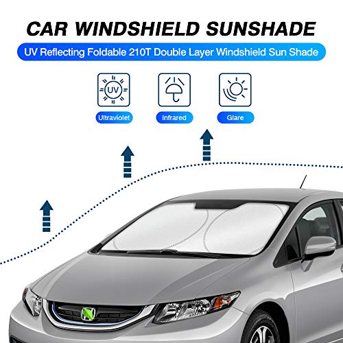 KUST Custom Fit Windshield Sun Shade for Honda Civic 2012 2013 2014 2015 Sunshade Foldable Sun Visor Protector Blocks UV Rays Keep Your Car Cooler