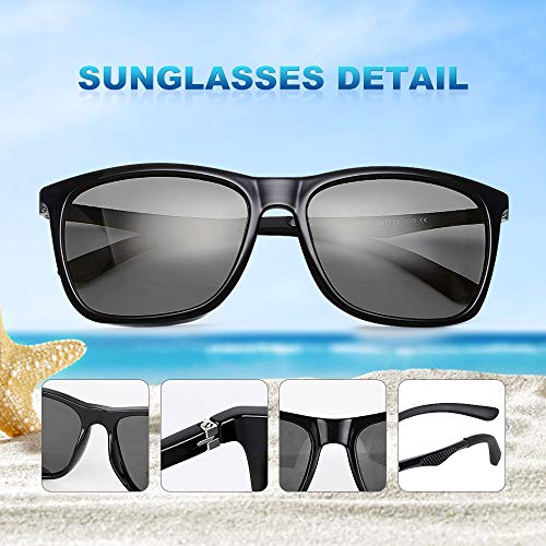 Duduma Polarized Sunglasses UV400 Protection Classic Designer Fashion Sun Glasses for Men Women(A536black)