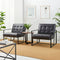 glitzhome Mid Century Modern Accent Chair, Modern Living Room Chairs with Durable Metal Frame,PU Leather Cushioned, Reading Armchairs for Living Room, Bed Room, Home Office, Black