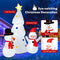 Tangkula 6 FT Inflatable White Christmas Tree with Snowman, Lighted Blow up Xmas Tree, Self Inflating Christmas Decor w/ LED Lights, Built-in Sandbags, Indoor Outdoor Yard Decoration for Garden, Lawn