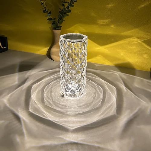 Crystal Table Lamp,Crystal Diamond Table Lamp,Touch Control Bedside Lamp with USB Port,16 Color Changing Creative Romantic Rose Acrylic LED Light for Bedroom Living Room