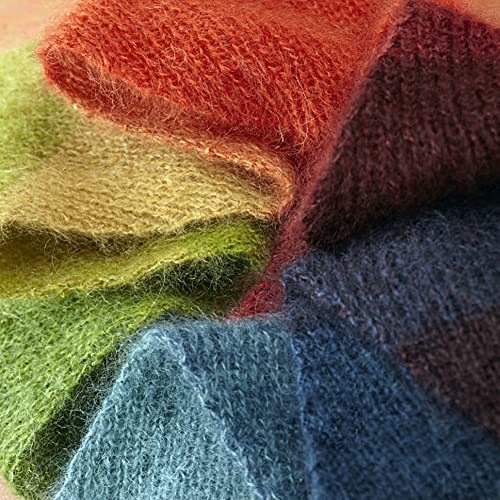 Ztexkee Rainbow Crochet Yarn Skeins Soft Wool for Knitting and Crafts, Multicolored Gradient Sweater Scarf Crafting Woven Warm Home Tools, Z7316