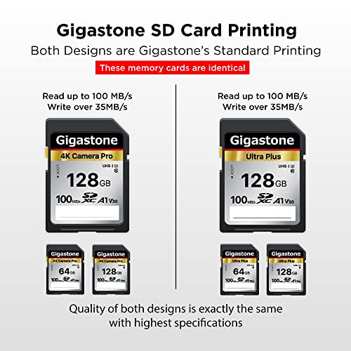 Gigastone 128GB SD Card V30 SDXC Memory Card High Speed 4K Ultra HD UHD Video Compatible with Canon Nikon Sony Pentax Kodak Olympus Panasonic Digital Camera