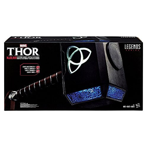 MARVEL AVENGERS C1881 - 19.75" Thors Mjolnir Hammer - Legend Series - Electronic - Super Hero Kids Dress Up Toys - Ages Gray