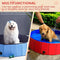 Floofi PVC Durable Portable Eco-Friendly Easy to Use & Drain Thick Summer Round Pet Swimming Pool Foldable Outdoor Dog Cat Bath Tub Extra Large Size (120cm x 30cm, Blue Circle)