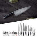 ZWILLING ZWILLING Kramer Euro Stainless Chef's Knife, 20 cm, Rust-Free FC-61 Special Steel, Micarta Handle, Black