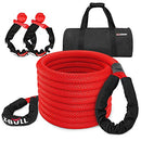 X-Bull Recovery Tow Strap Kinetic Rope 1" x 30Ft/9M with 2 Soft Shackles 15T/33000LBS Strength for Heavy Duty Winch 4x4 4WD Automotive Vehicle Stuck in Sand Mud Snow