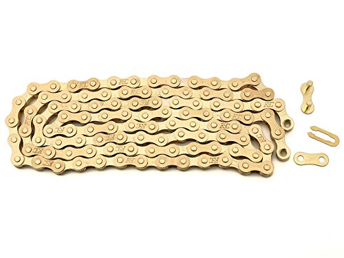 ZHIQIU FSC F410 1-Speed Bicycle Chain (1/2 x 1/8-Inch, 104L) (Ti-N Gold)