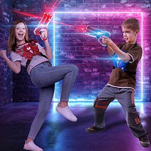 Play22 Laser Tag Sets Gun Vest - Infrared Laser Tag Set 4 Guns 4 Vests - Laser Tag Gun Toys for Indoor Outdoor - Laser Tag Game Set Best Gift Boys Girls - Original