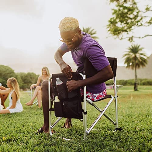 Picnic Time ONIVA - a Brand - Sports Chair with Side Table, Beach Chair, Camp Chair for Adults, (Black)