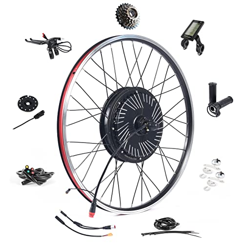 EBIKELING Waterproof Ebike Conversion Kit for Electric Bike 26" Fat Front or Rear Wheel Electric Bicycle Hub Motor Kit 1500W 1200W 750W 500W Electric Bike Conversion Kit