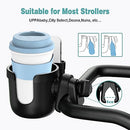 Guiseapue Stroller Cup Holder with Phone Holder, Universal Bottle Holder for Wheelchair, Walker, Bike, Scooter, Stroller Accessories for Uppababy, Nuna, Bugaboo, Doona, Gifts for Women, Mom, Men