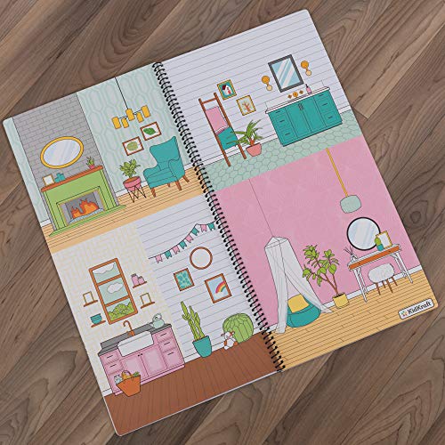 KidKraft Designed by Me™: Colour Décor Wooden Dolls House with Furniture for 30 cm Dolls, Accessories and Colouring Book with Dollhouse Wallpaper Included, Kids' Toys, 10158