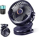 10000Mah Clip on Fan, Small Desk Stroller Fan Battery Operated with Rechargeable USB & Clip, 4 Speed 720 Rotation Portable Quiet Fan, Perfect for Baby Stroller, Traveling, Office