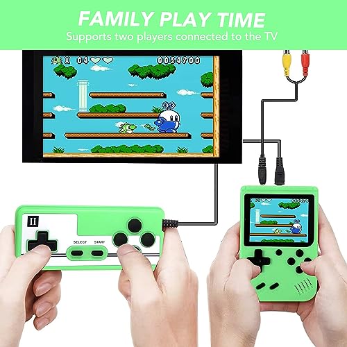 PTEROMYS Retro Handheld Game Console with 500 Classical FC Games-2.8 Inches Screen Portable Video Game Consoles (Game-Green)