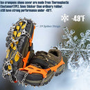 Crampons Ice Cleats Traction Snow Grips for Boots Shoes Women Men Kids Anti Slip 19 Spikes Stainless Steel Microspikes for Hiking Fishing Walking Climbing Mountaineering (M/L/XL) (Orange, XL)