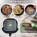 ZCOINS 2 Pack 8.5inch Air Fryer Silicone Liners Square Foldable, Non-Stick Air Fryer Silicone Baking Tray, Heat Resistant Air Fryer Silicone Basket for 5 to 8 QT Air Fryer Oven Microwave Accessories