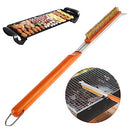 Pizza Oven Brush 21in Pizza Stone Cleaning Brush with Wooden Handle Copper Wire Brush and Scraper Pizza Stone Cleaning Tool Sturdy BBQ Grill Cleaning Brush for Pizza Stone