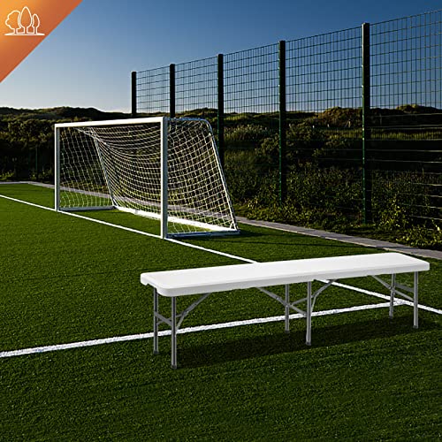 VINGLI 1 Pack 6 feet Plastic Folding Bench,Portable in/Outdoor Picnic Party Camping Dining Seat, Garden Soccer Multipurpose Entertaining Activities, White