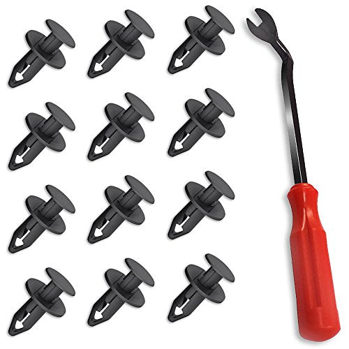 DanziX 100 Piece Nylon Bumper Fastener Rivet Clips， Automotive Furniture Assembly Expansion Screws Kit Auto Body Clips 8mm + 1 Plastic Fastener Remover