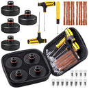 Glarks 38Pcs Lifting Jack Pad Kit, Rubber Jack Pad Adapter Car Tire Repair Tool with Repair Strips, Tire Repair Rubber Nail, and Screwdriver Compatible with Tesla Model 3/Y/S/X