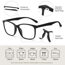 Cyxus Blue Light Blocking Glasses UV Filter Anti Eye Strain Gaming Computer Glasses Clear Lens Flexible Frame Eyeglasses (Black,8083)