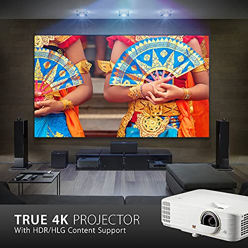 ViewSonic PX748-4K, 4,000 ANSI Lumens 4K UHD Home Cinema & Gaming Projector with <5ms Ultra-Fast Input and 240Hz Refresh Rate, Warping, Auto Vertical Keystone, Horizontal/Vertical Keystone, & USB-C