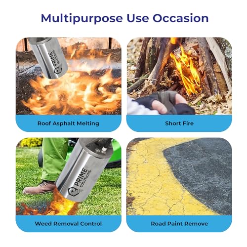 Prime Solutions 800,000 BTU Liquefied Gas Propane Fire Weed Torch Flame Thrower LPG Electronic Weed Burner Torch Weed Killer, Roofing Torch, 3 Meter Hose Pipe