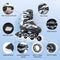 Adjustable Roller Blades, Inline Skates for Girls Kids, Light Up Adult Roller Blades Skates for Boys Girls Children Teens Women Outdoor Indoor(Black Camo)