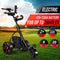 Electric Golf Trolley Foldable Push Golf Buggy Cart 3 Wheel 3 Distance Control LED Display- Black & Red