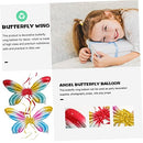 Abaodam 2pcs Symphony Angel Wings butterfly balloon fairy party decorations inflatable angel wings inflatable butterfly wings dancing party props aluminum foil girl supplies to fly