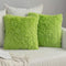MIULEE Pack of 2 Luxury Faux Fur Throw Pillow Cover Deluxe Decorative Plush Pillow Case Cushion Cover Shell for Sofa Bedroom Car 18 x 18 Inch Green