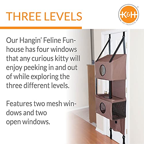 K&H Pet Products Hangin' Feline Funhouse Cat Furniture Tan Small 70 X 22 X 12 Inches