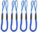 4pcs Bungee Boat Dock Lines 4 Feet Blue Dockline Mooring Rope Boat Accessories Docking Lines PWC Shock Cords for Boats Kayak, Jet Ski, Pontoon, Canoe, Power Boat Wave Runner, Sea Doo, Watercraft