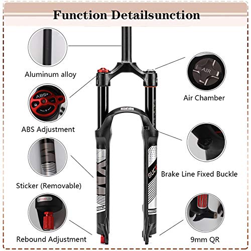 【AU Stock】 26/27.5/29 Travel 120mm MTB Air Suspension Fork, Rebound Adjust 1 1/8 Straight Tube QR 9mm Manual Lockout XC AM Ultralight Mountain Bike Front Forks