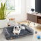 BingoPaw Large Dog Sofa Bed: Memory Foam Orthopedic Pet Mattress Cushion - Waterproof Bolster Dog Couch with Pillow and Washable Cover Grey L (100x75cm)
