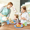 Zelova Wheat Straw Dinnerware Sets for 6- Unbreakable Plastic Dishes Set 42 PCS, Reusable Plates and Bowls Sets, Lightweight, Microwave & Dishwasher Safe - Perfect for Camping, Picnic, Campervan