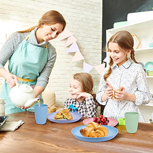 Zelova Wheat Straw Dinnerware Sets for 6- Unbreakable Plastic Dishes Set 42 PCS, Reusable Plates and Bowls Sets, Lightweight, Microwave & Dishwasher Safe - Perfect for Camping, Picnic, Campervan
