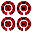 Acclaim Lawn Bowls Identification Stickers Markers Standard 5.5 cm Diameter 4 Full Sets Of 4 Self Adhesive Two Colour Large Check Mixed Colours (D)