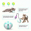 Beedove Interactive Cat Toys, 360 Degree Self Rotating Feather Robotic Cat Ball, USB Rechargeable Electric Kitten Toys with LED Lights and Funny Bird Sound for Indoor Cats/Pets