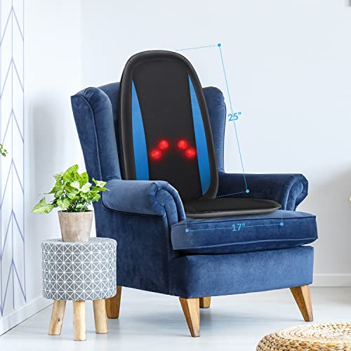Comfier Shiatsu Back Massager with Heat -Deep Tissue Kneading Massage Seat Cushion, Massage Chair Pad for Full Back Pain Relief, Electric Body Massager for Home or Office Chair use