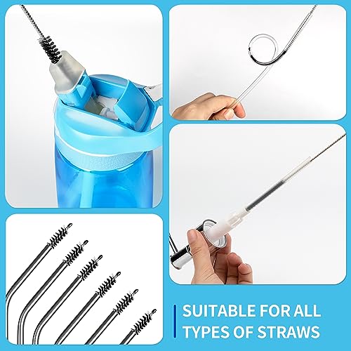 MR.SIGA Straw Cleaner Brush, 10 inch Stainless Steel Straw Brush with Hanging Hole, Pipe Cleaner Brush, 20 Pack