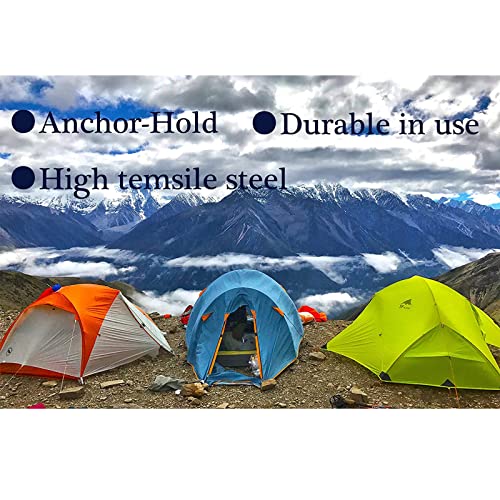 10 Pack Tent Stakes Heavy Duty Metal Tent Pegs for Camping Steel Tent Stakes 8 inch Unbreakable and Inflexible Camping Stakes for Outdoor Camping Canopy and tarp Suitable For High Winds and All Kinds of Ground 8pc Outdoor Metal Stakes with Storage Bag