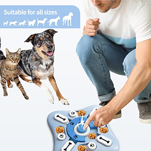 Anturnpet Dog Puzzle Toys, Squeaky Treat Dispensing Dog Enrichment Toys for IQ Training Brain Stimulation, Interactive Mentally Stimulating Toys as Gifts for Puppies, Cats, Small, Medium, Large Dogs