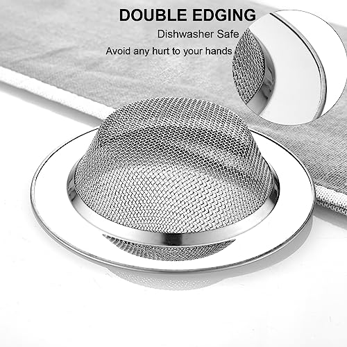 2 PCS Kitchen Sink Strainer Stainless Steel, kitchen Sink Drain Strainer，Sink Strainers with Large Wide Rim 4.5" Diameter for Kitchen Sinks