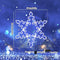 LAMPHOME [Large 25"x22" Twinkle 1248 LED Snowflake Neon Motif Super-Bright White and Blue LEDs Outdoor Christmas Decoration with 11 Functions and Timer Waterproof for Outdoor Home Party Wall Hanging