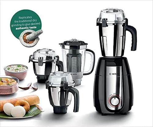 Bosch TrueMixx Pro 1000 W Mixer Grinder – Black with 4 Jars